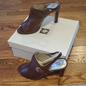 Anne Klein Brown Heeled Mules